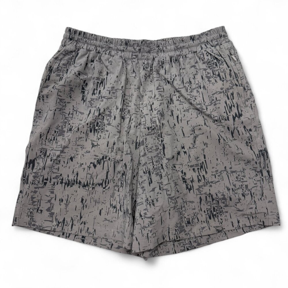 Outdoor Voices Mens Small Anytime Shorts Camo Gray 6.5 Inseam Abstract Lined